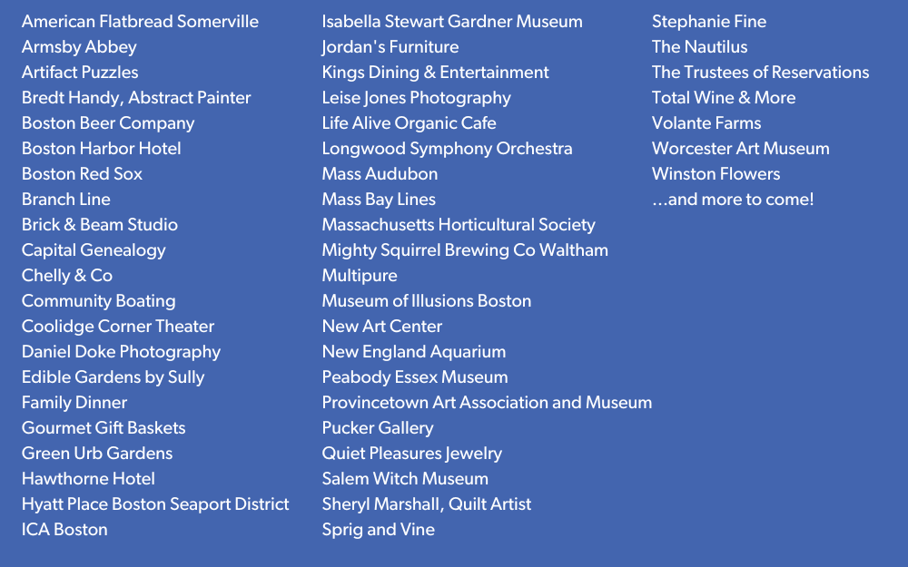 silent auction sponsors