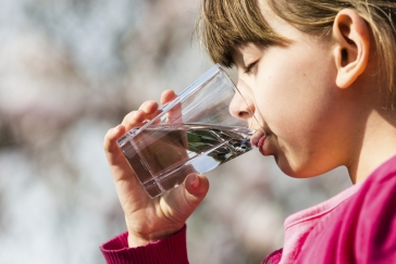 girl drinking water