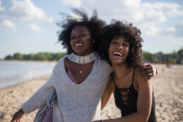 Black women on beach