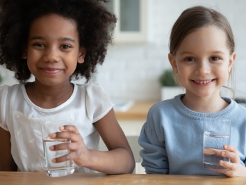 girls drinking water
